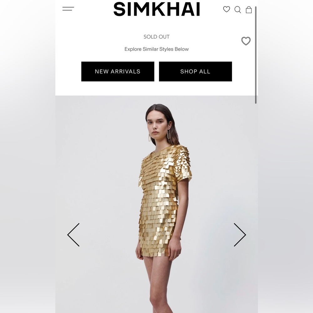 Simkhai Sequin Mini Dress in brushed gold